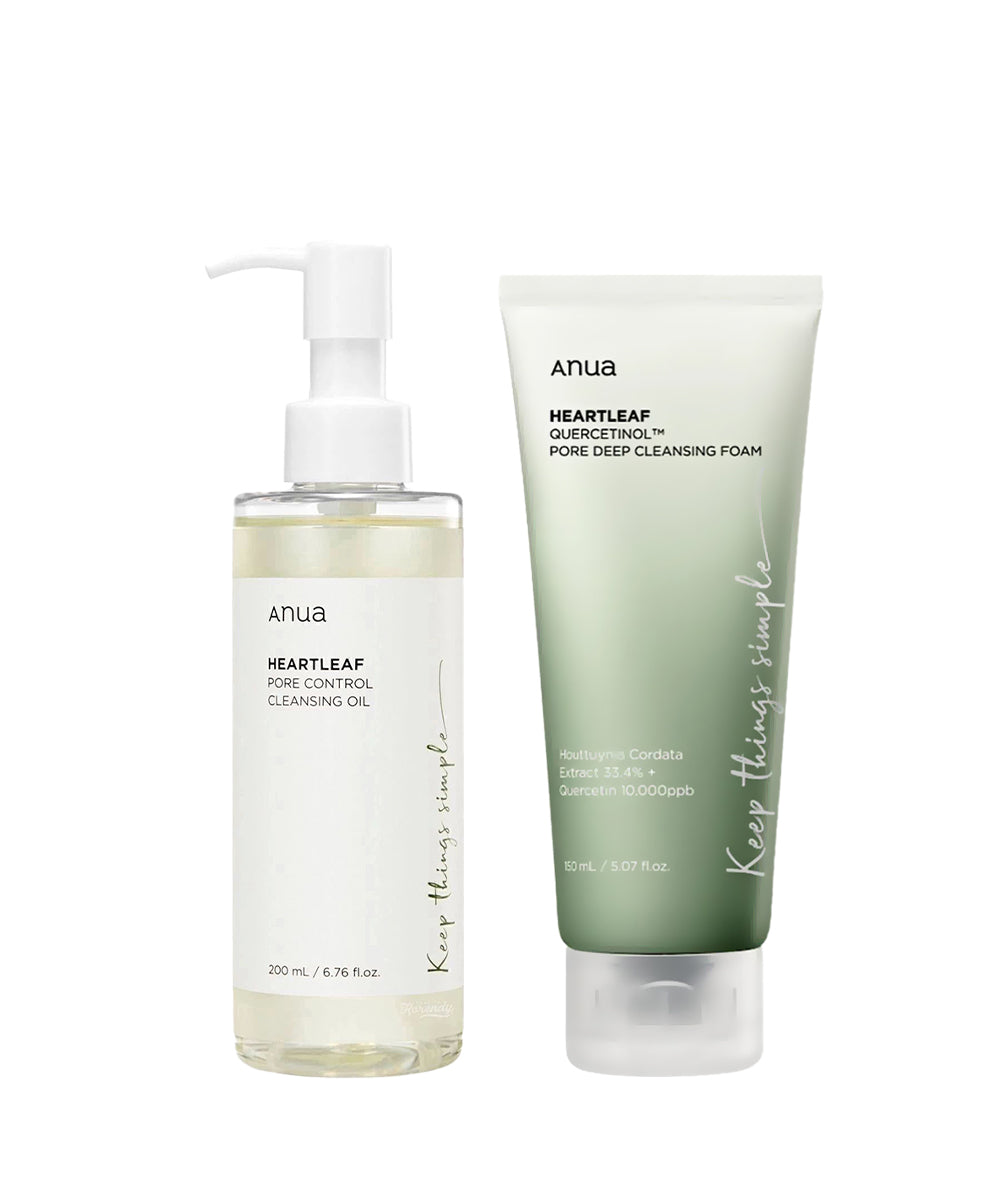 Two skincare products from the brand 'anua' on a white background