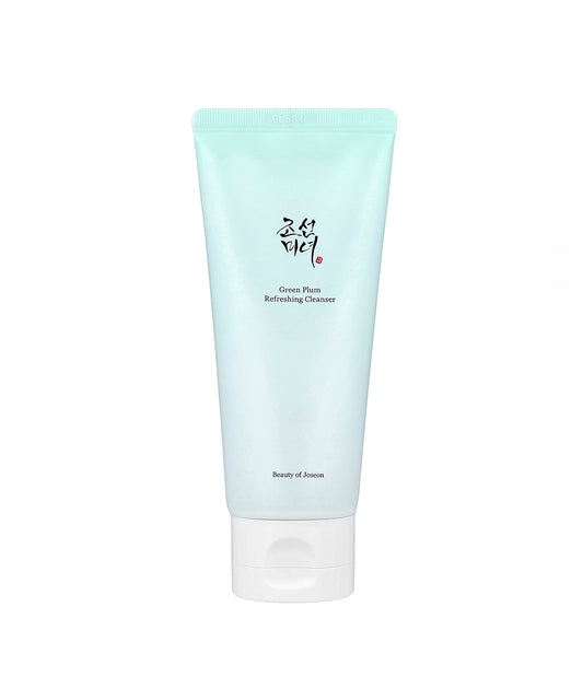 Tube of Green Plum Refining Cleanser on a white background