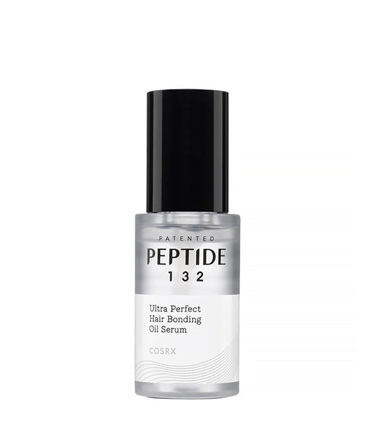 CosRX Peptide 132 Ultra Perfect Hair Bonding Oil Serum bottle on a white background
