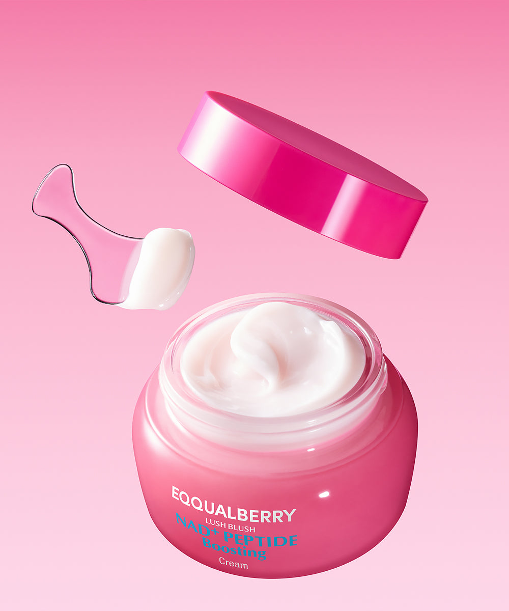 Pink jar of cream with a pink background