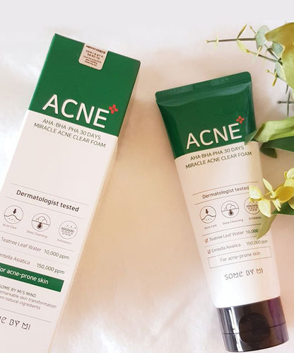🌿 SOME BY MI AHA.BHA.PHA 30 Days Miracle Acne Clear Foam – 100ml