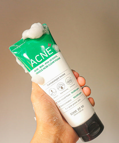 🌿 SOME BY MI AHA.BHA.PHA 30 Days Miracle Acne Clear Foam – 100ml