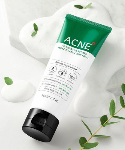 🌿 SOME BY MI AHA.BHA.PHA 30 Days Miracle Acne Clear Foam – 100ml
