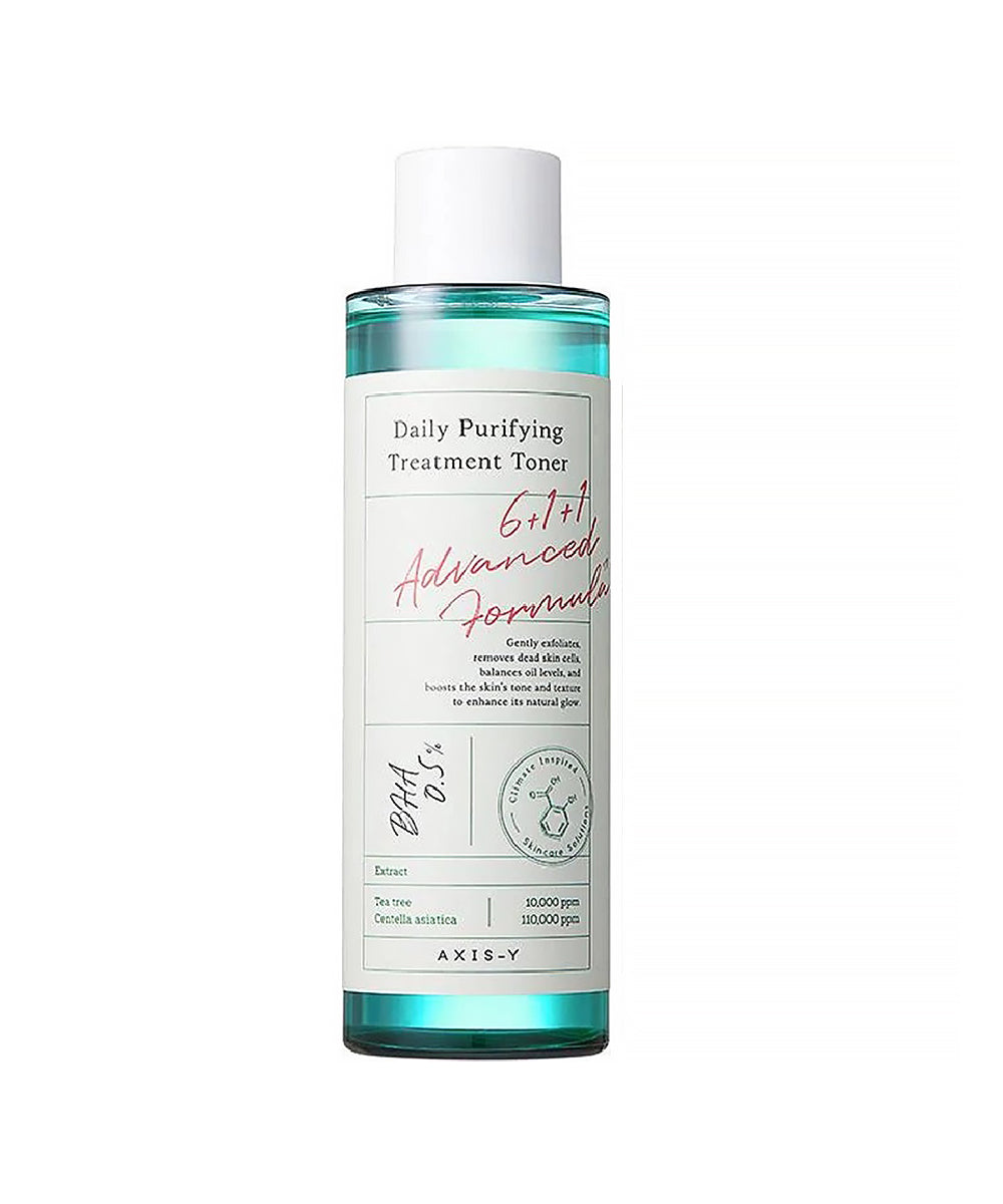 Bottle of AXIS-Y Daily Purifying Treatment Toner on a white background