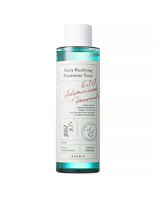 Bottle of AXIS-Y Daily Purifying Treatment Toner on a white background