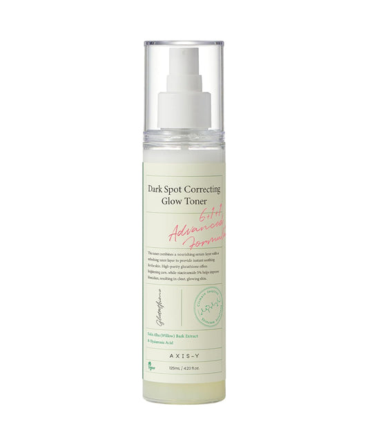 Axis Y Dark Spot Correcting Glow Toner bottle on a white background