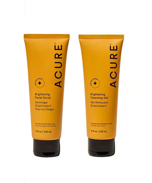 Two tubes of Acure skincare products on a white background