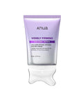 Anua Visibly Firming Collagen Retinol Refining Gua Sha Cream in a lavender and silver squeeze tube with a clear silicone applicator, shown on a white background.
