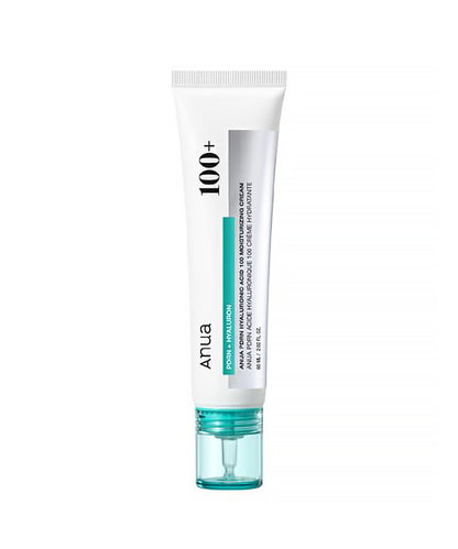 Tube of Anua 100+ moisturizing cream on a white background