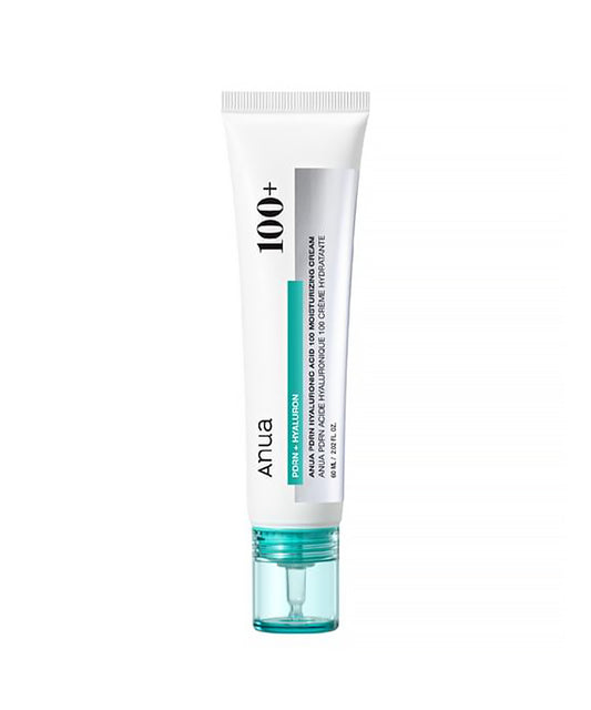 Tube of Anua 100+ moisturizing cream on a white background
