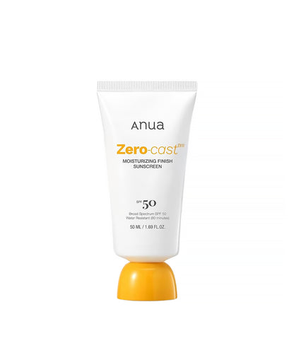 Anua Zero-Cast sunscreen tube on a white background