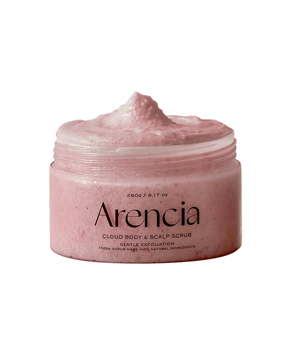Jar of Arencia Cloud Body & Scalp Scrub on a white background