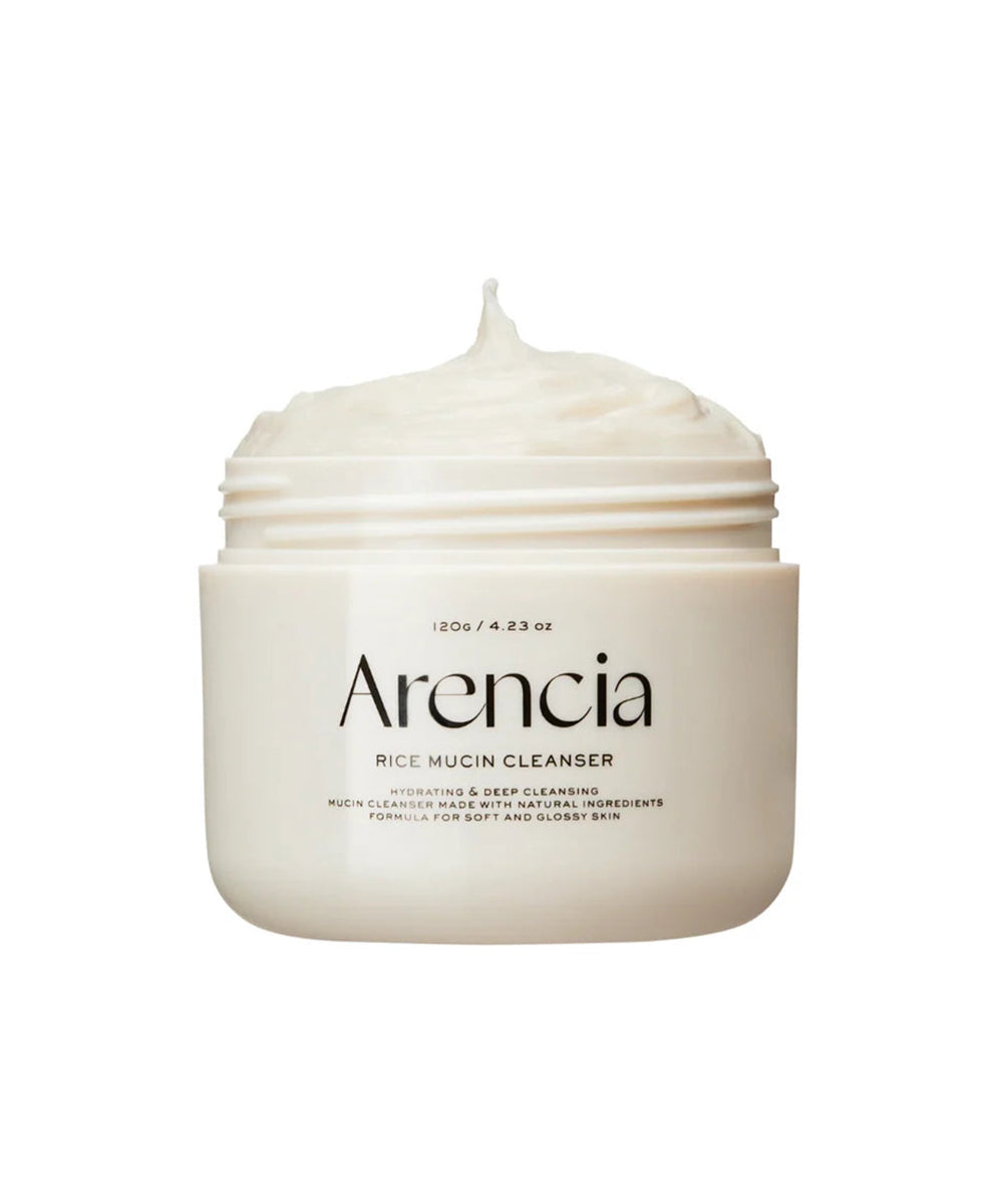 Jar of Arencia Rice Mucin Cleanser on a white background