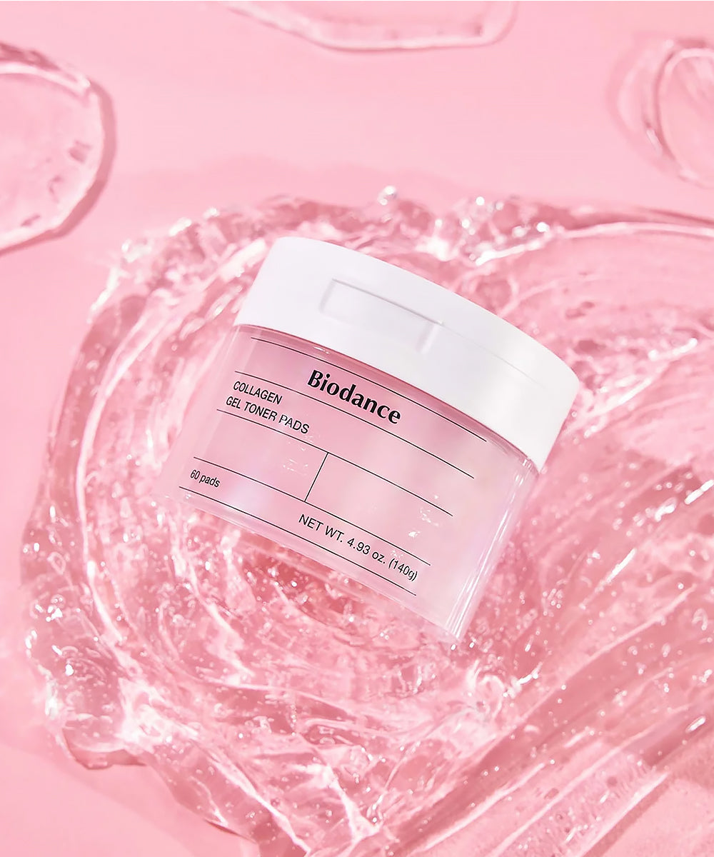 Biodance collagen pad on a pink background