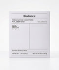 A front-facing, minimalist white box of Biodance Rejuvenating Caviar PDRN Real Deep Masks listing key ingredients like Caviar Extract and PDRN.