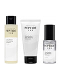 Three hair care products from the brand 'Peptide 132' on a white background