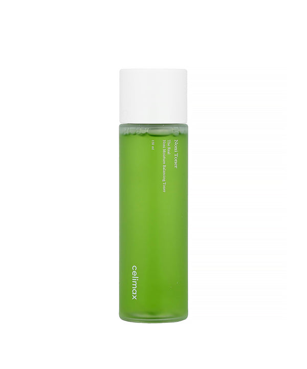 Green bottle with white cap on a white background