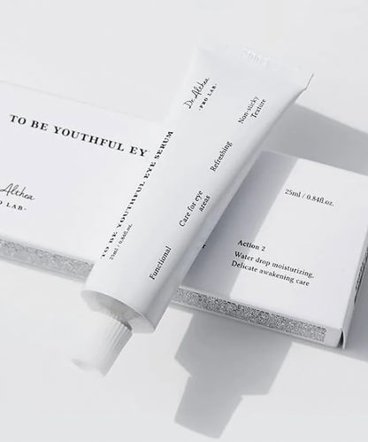 Skincare product packaging with text on a white background