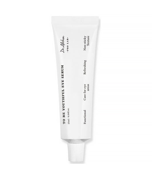 White tube of Dr. Althea Skincare eye serum on a white background