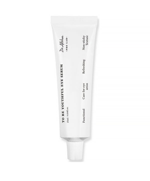 White tube of Dr. Althea Skincare eye serum on a white background