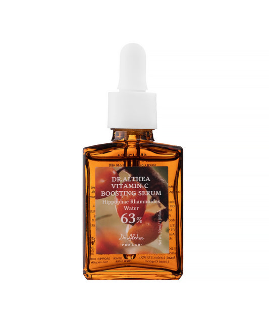 Dr. Althea Vitamin C Boosting Serum bottle with dropper on a white background