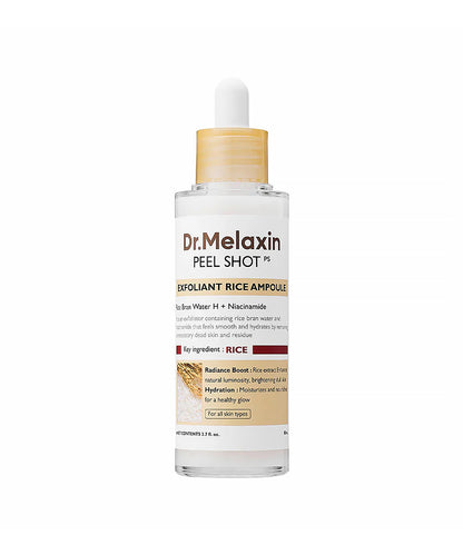 Dr. Melaxin peel shot bottle on a white background