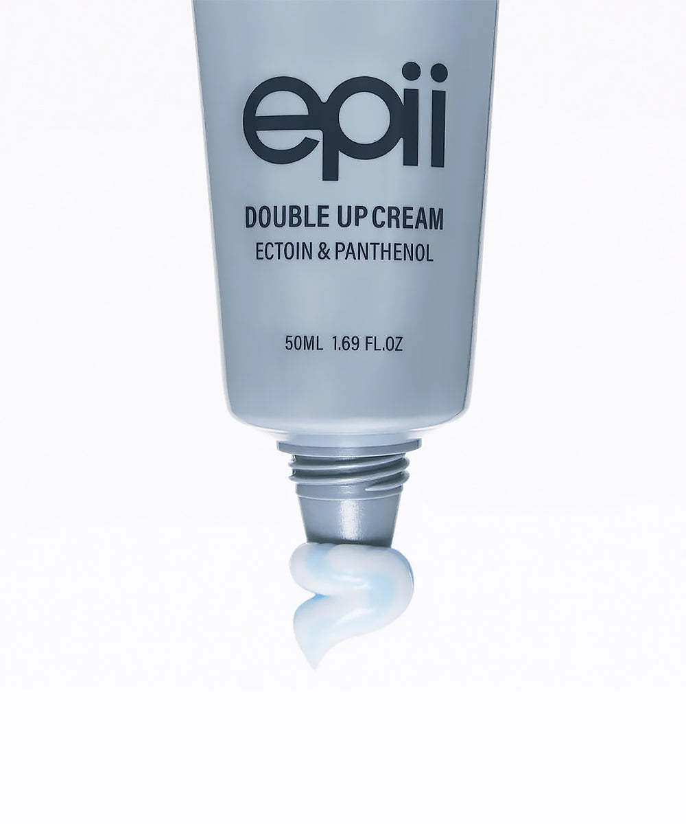 Epii Double Up Cream Ectoin & Panthenol ingredients and benefits — hydrates, soothes redness and strengthens the moisture barrier