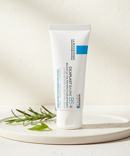 La Roche-Posay Cicaplast Baume B5+ cream tube on a white background
