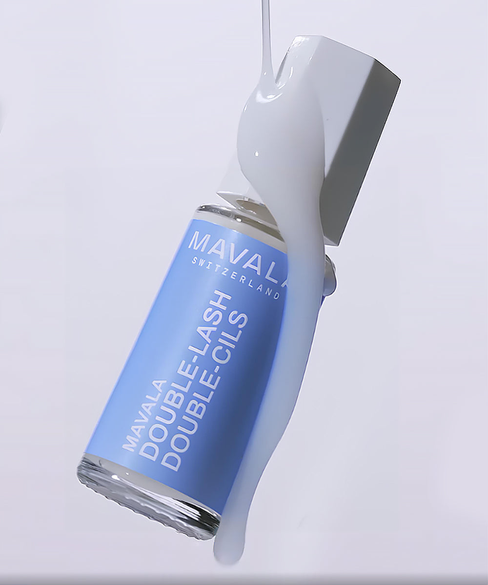Mavala Double-Lash product with a white applicator on a light gray background