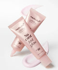 Medicube Collagen Glow Sunscreen SPF50+ swatch with no white cast, daily sun protection with skincare benefits