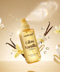 Medicube Vanilla Hair & Body Fragrance Mist 250ml with vanilla flowers, beans and mist spray, lightweight scent mist