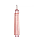 Rose gold cosmetic pen on a white background