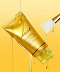 Medicube skincare product with droplets on a yellow background
