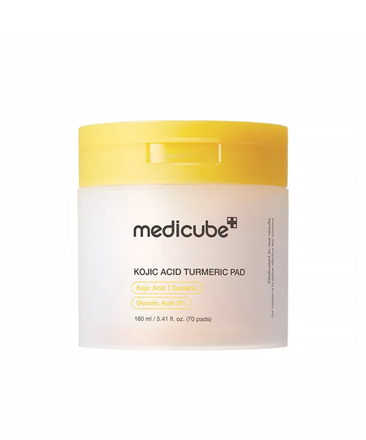 Jar of Medicube Kojic Acid Turmeric Pad on a white background