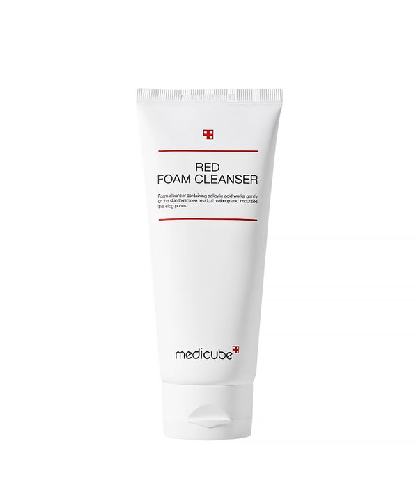 Tube of Medicube Red Foam Cleanser on a white background