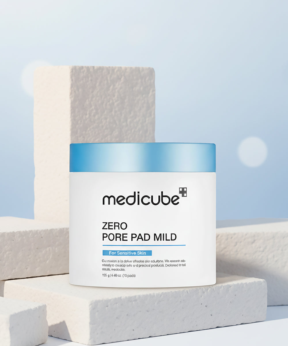 Medicube Zero Pore Pad Mild packaging on a light blue background