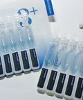 Detailed close-up of the Numbuzin No.3+ serum bottle, emphasizing the "Blue Bio-Retinol" label and the specialized formula intended for pore tightening and skin texture improvement