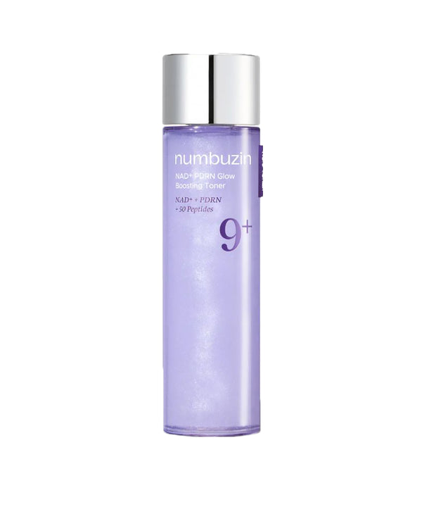 Purple skincare bottle with silver cap on a white background