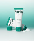 Purito skincare products on a light blue background
