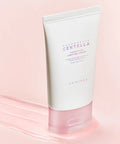 Skincare product with 'Centella' branding on a pink background