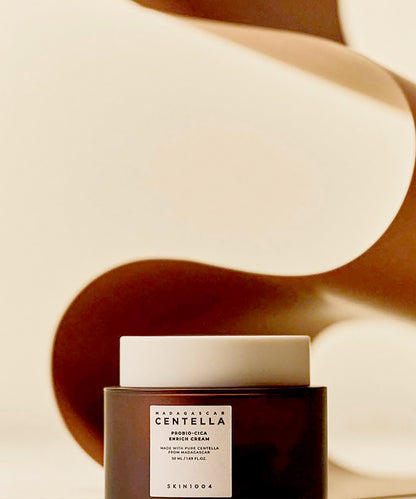 Skincare product with 'Centella' branding on a beige background