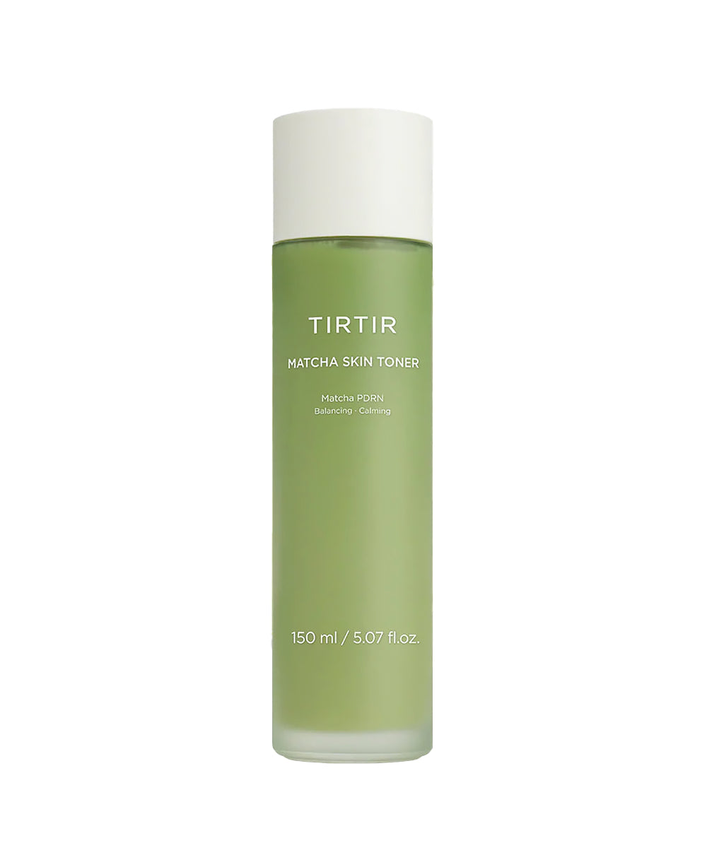TIRTIR Matcha Skin Toner bottle on white background, 150ml calming and balancing skincare