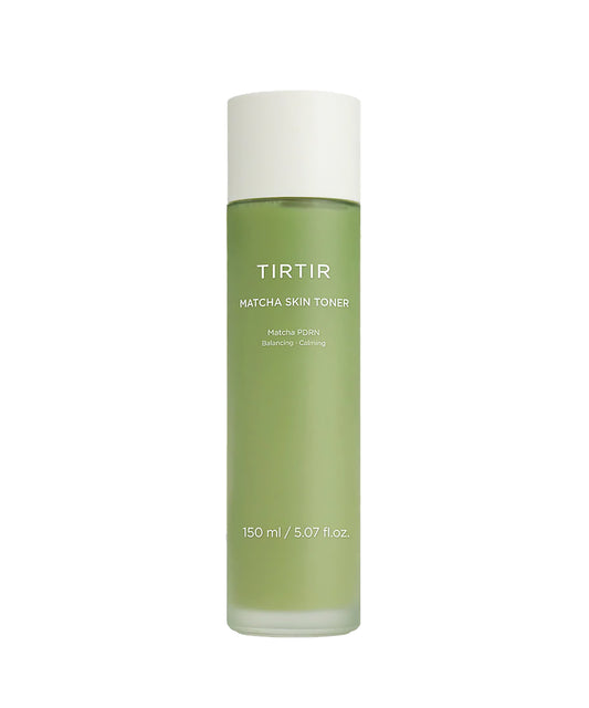 TIRTIR Matcha Skin Toner bottle on white background, 150ml calming and balancing skincare