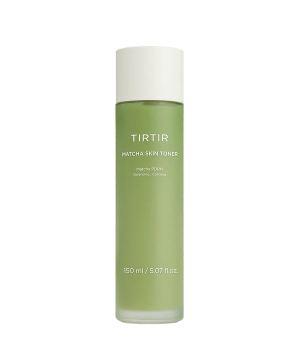 TIRTIR Matcha Skin Toner bottle on white background, 150ml calming and balancing skincare