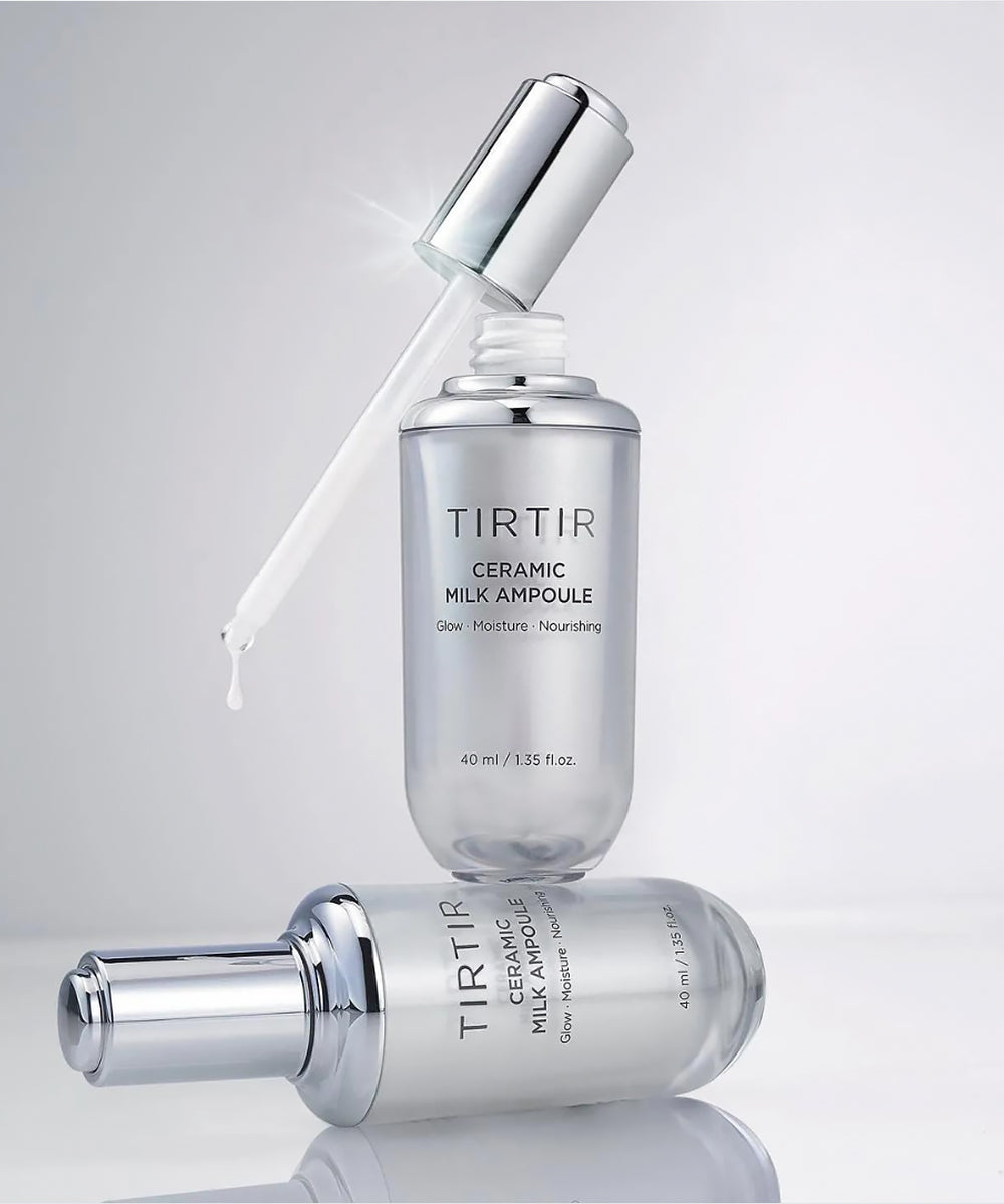 TIRTIR Ceramic Milk Ampoule bottle on a light gray background