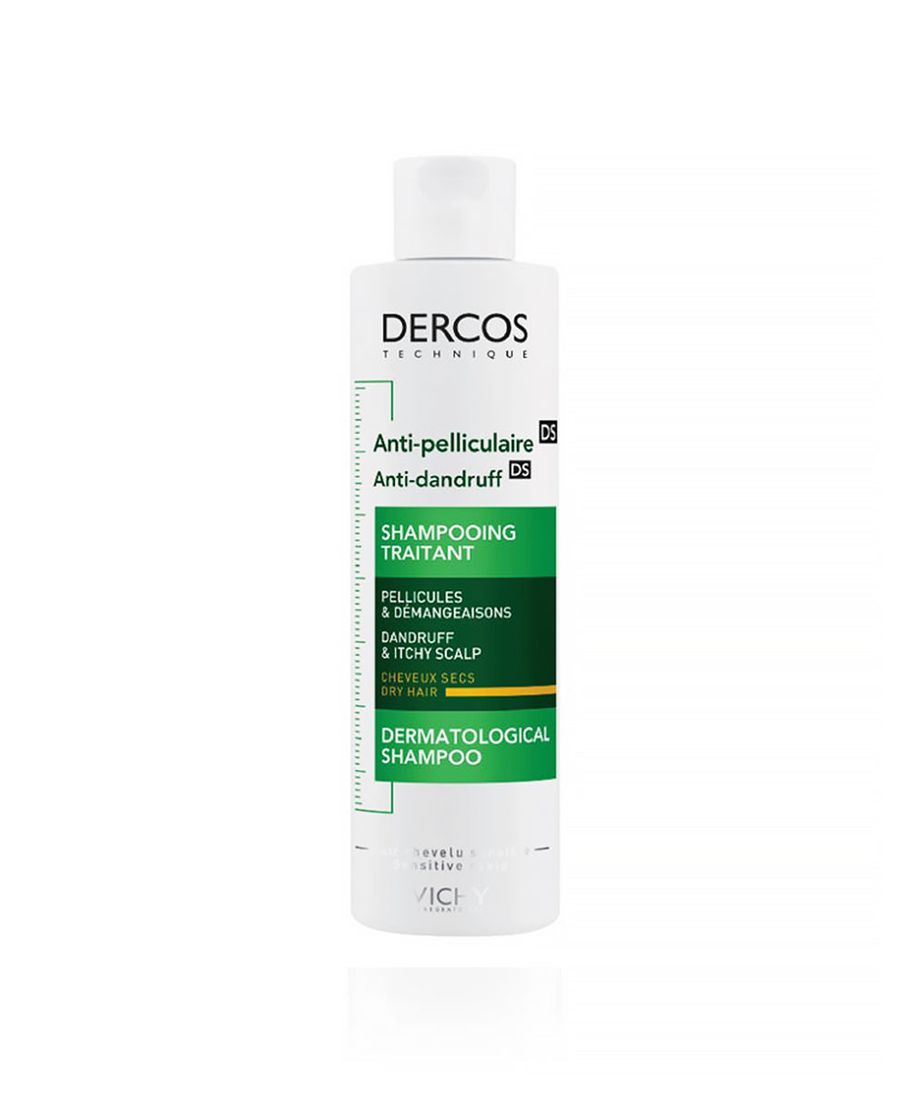 Vichy Dercos Technique anti-dandruff treatment shampoo for dry hair, dandruff and itchy scalp relief, dermatological shampoo