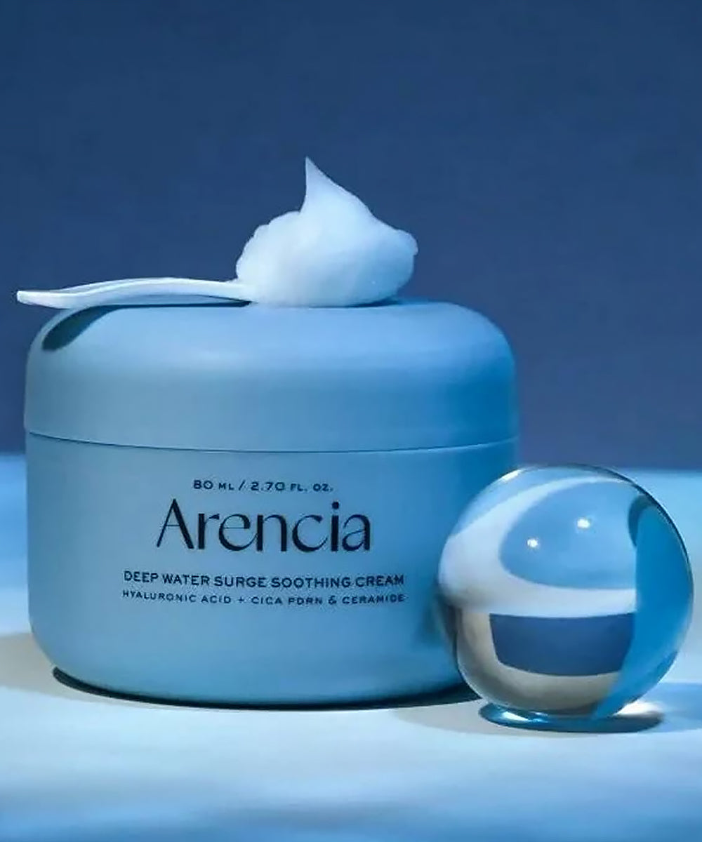 Arencia Deep Water Surge Soothing Cream - lightweight sherbet texture for deep hydration and barrier repair