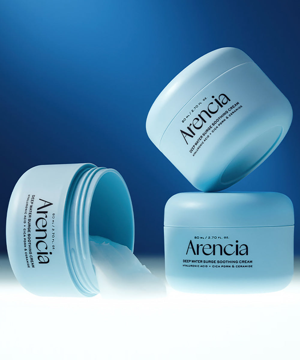 Arencia Deep Water Surge Soothing Cream - K-beauty ceramide moisturizer to calm redness and soothe skin